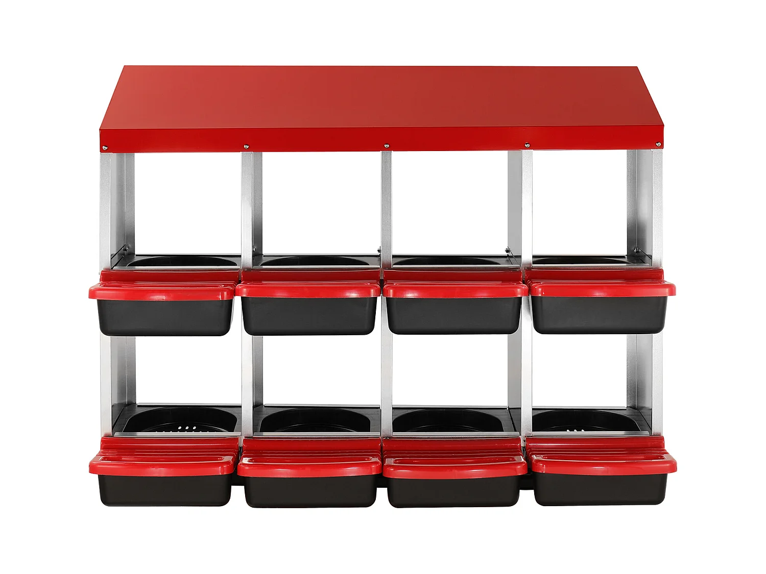 Pondoir pour Poules, SucceBuy Nichoir à Poules à 8 Compartiments, Boîte en Métal avec Conception de Nidification Inclinée