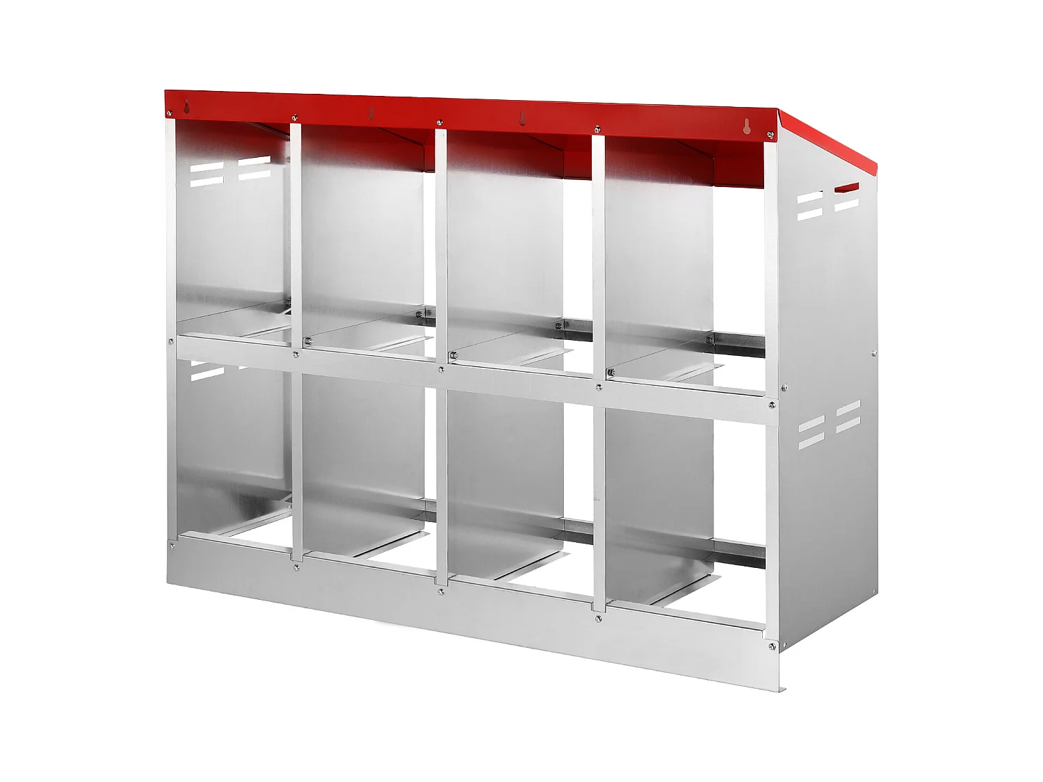 Pondoir pour Poules, SucceBuy Nichoir à Poules à 8 Compartiments, Boîte en Métal avec Conception de Nidification Inclinée