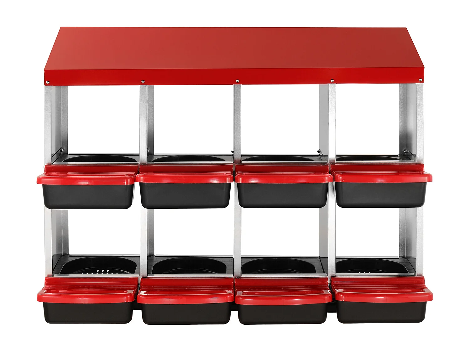 Nido para Gallinas SucceBuy de 8 Compartimentos, Caja Metálica con Diseño Inclinado