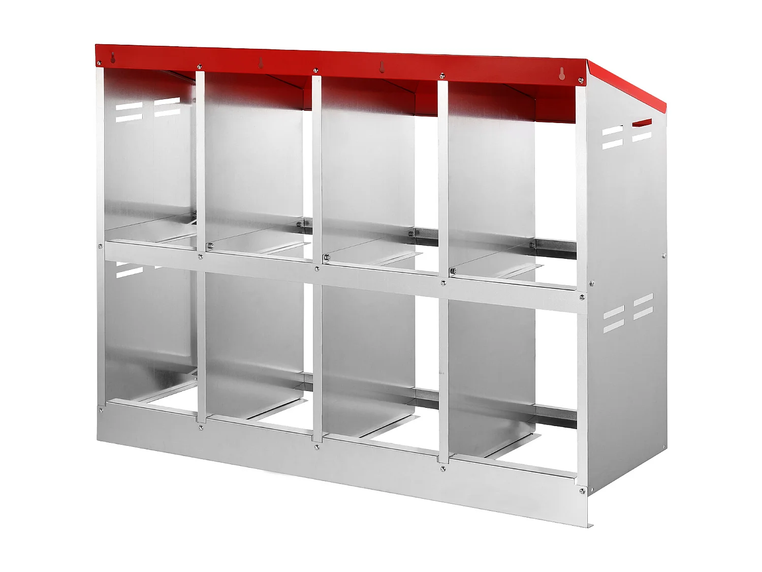 Nido para Gallinas SucceBuy de 8 Compartimentos, Caja Metálica con Diseño Inclinado