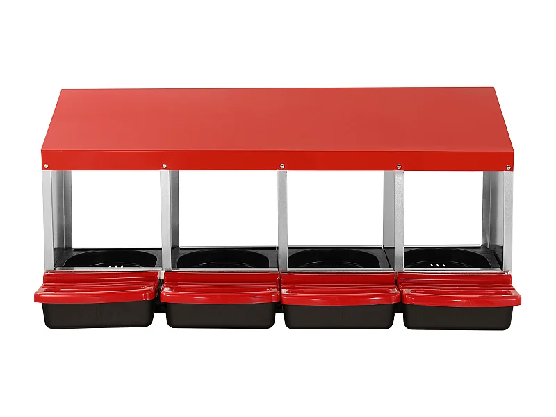 Pondoir pour Poules, SucceBuy Nichoir à Poules à 4 Compartiments, Boîte en Métal avec Conception de Nidification Inclinée