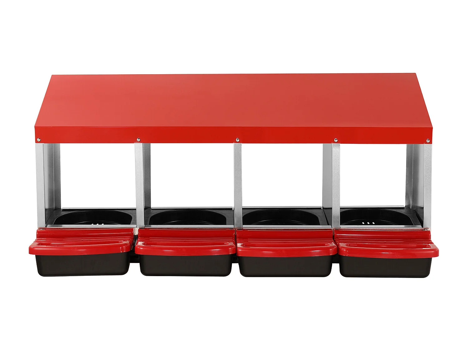 Pondoir pour Poules, SucceBuy Nichoir à Poules à 4 Compartiments, Boîte en Métal avec Conception de Nidification Inclinée