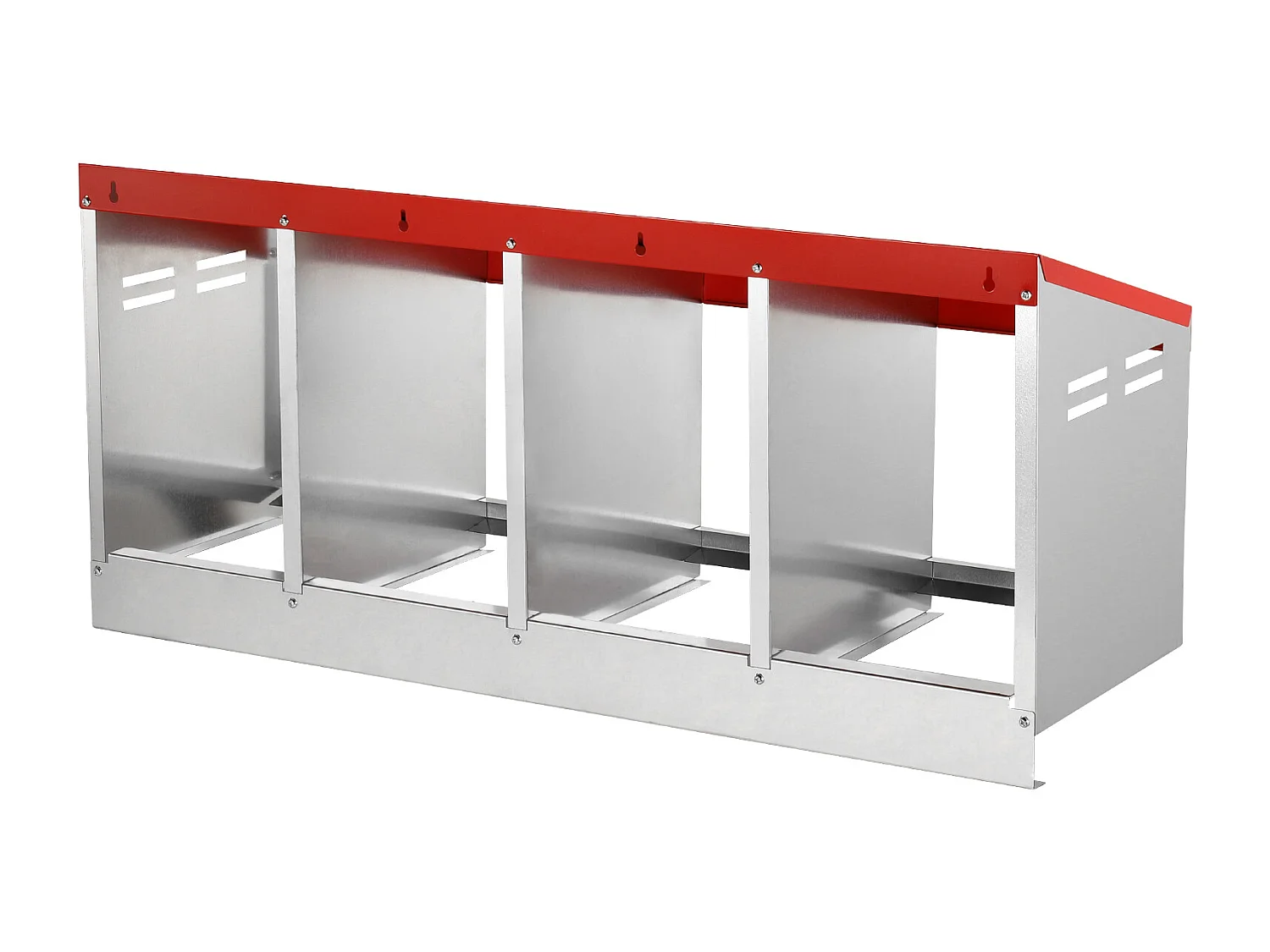 Pondoir pour Poules, SucceBuy Nichoir à Poules à 4 Compartiments, Boîte en Métal avec Conception de Nidification Inclinée