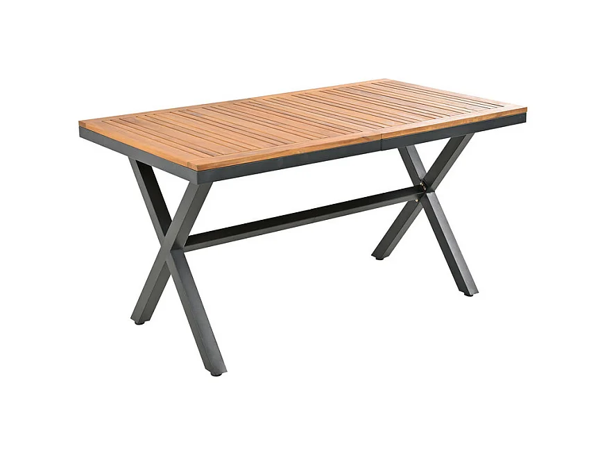 Salle à manger de jardin en bois d'Acacia - Table à manger avec 6 fauteuils - pieds réglables - couverture d'oreiller amovible