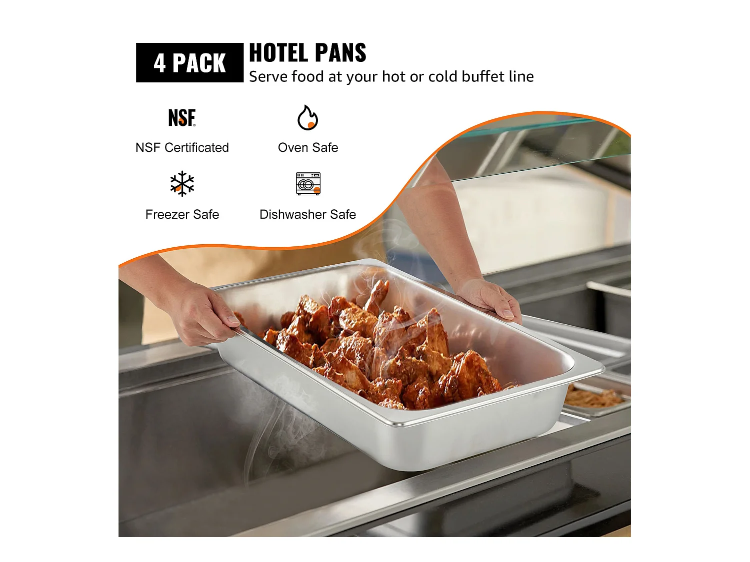 Assiette, SucceBuy Poêle à Vapeur en Acier Inoxydable de 10.1 CM de Profondeur avec Couvercle, 13 L, Anti-bourrage, Paquet de 4