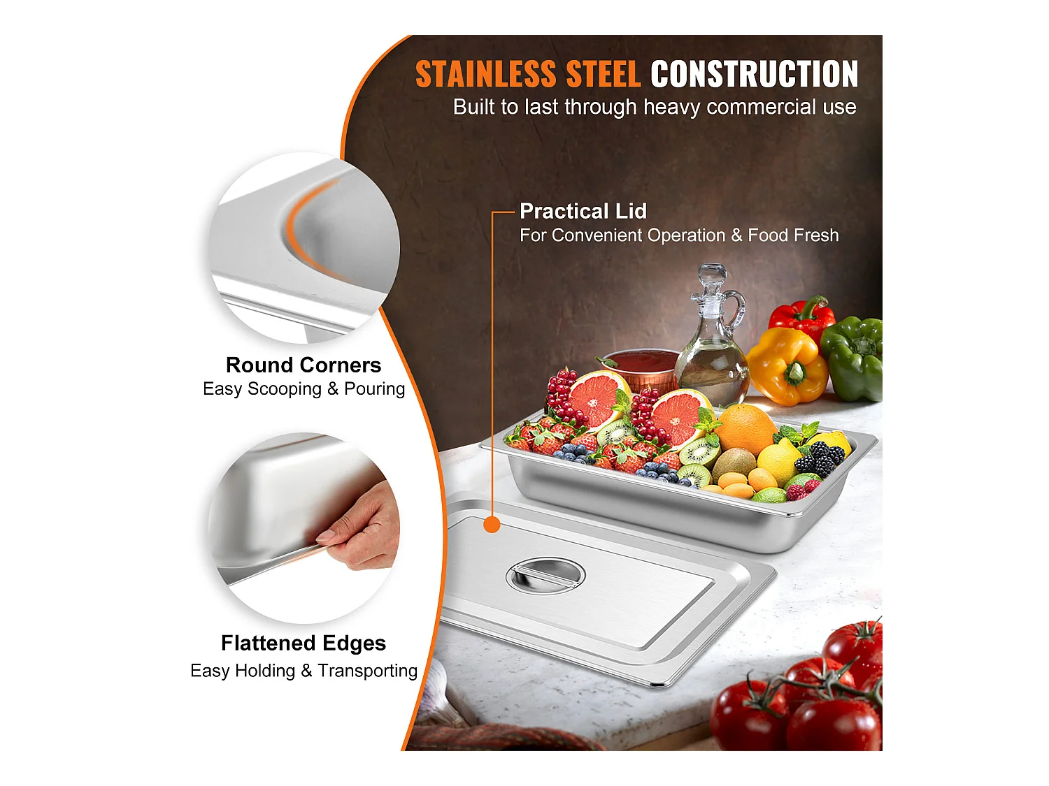 Assiette, SucceBuy Poêle à Vapeur en Acier Inoxydable de 10.1 CM de Profondeur avec Couvercle, 13 L, Anti-bourrage, Paquet de 4