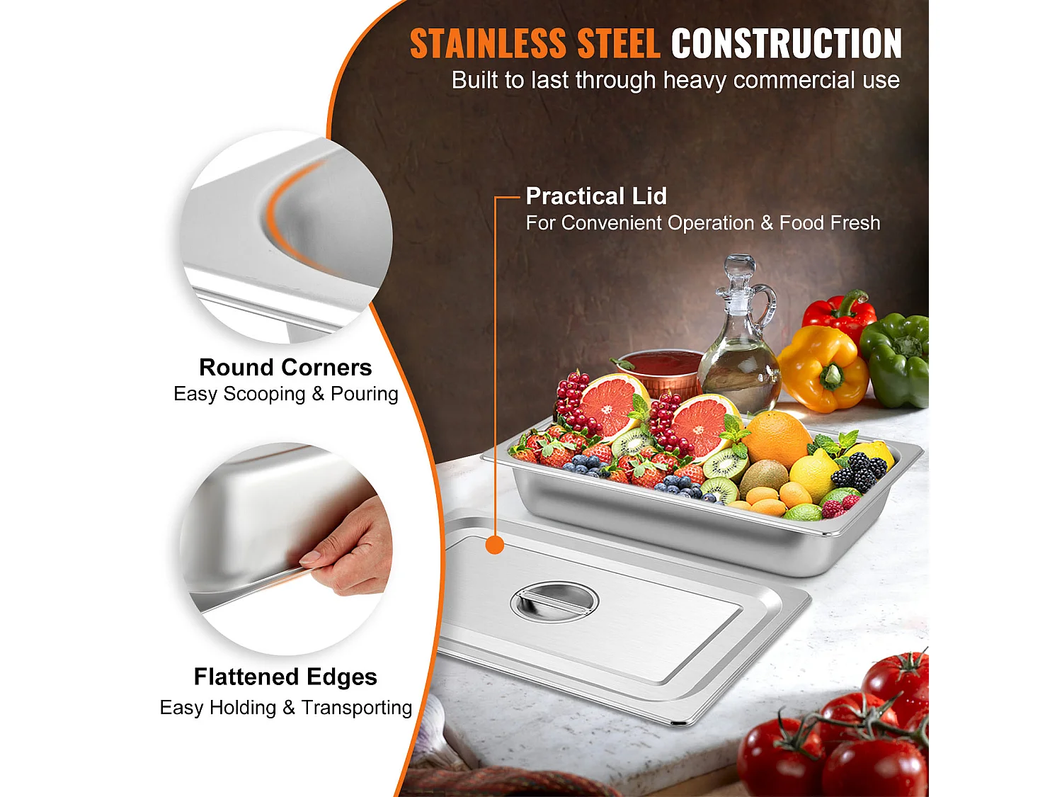 Assiette, SucceBuy Poêle à Vapeur en Acier Inoxydable de 10.1 CM de Profondeur avec Couvercle, 13 L, Anti-bourrage, Paquet de 4