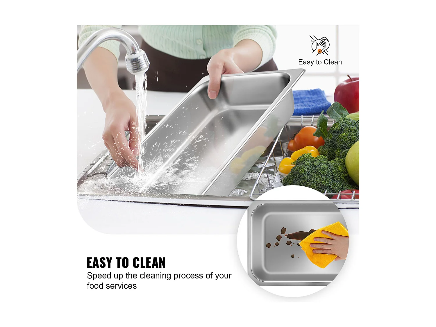 Assiette, SucceBuy Poêle à Vapeur en Acier Inoxydable de 10.1 CM de Profondeur avec Couvercle, 13 L, Anti-bourrage, Paquet de 4