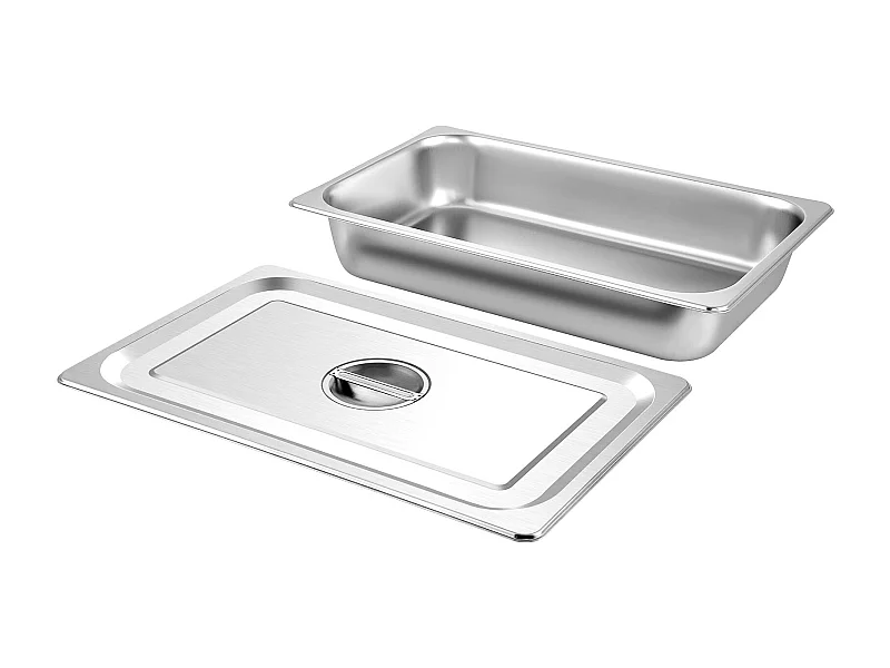 Talerz, SucceBuy 10,1 CM Głęboki Stalowy Parowar z Pokrywką, 13 L, Odporny Na Zakleszczanie, 4 Sztuki