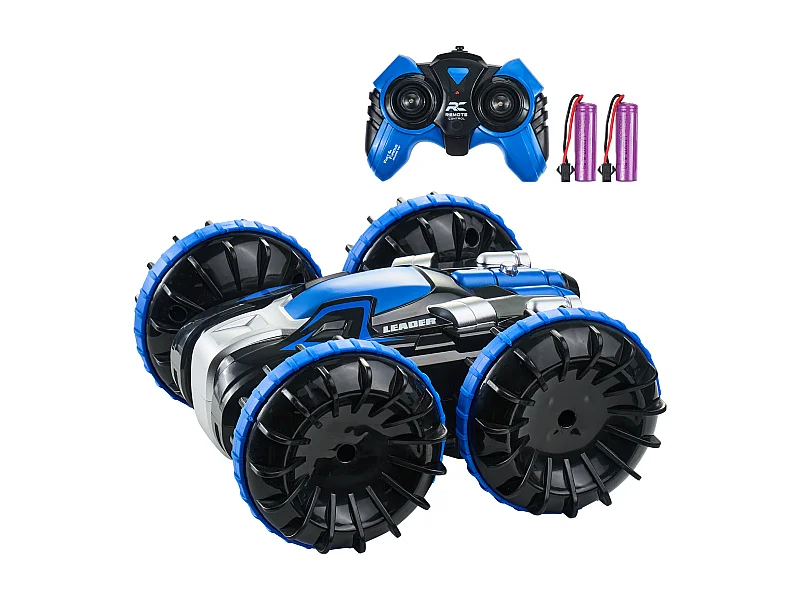Bateau Télécommandé SucceBuy Amphibie 2,4 GHz 4 Roues Motrices pour Enfants et Adultes Bleu
