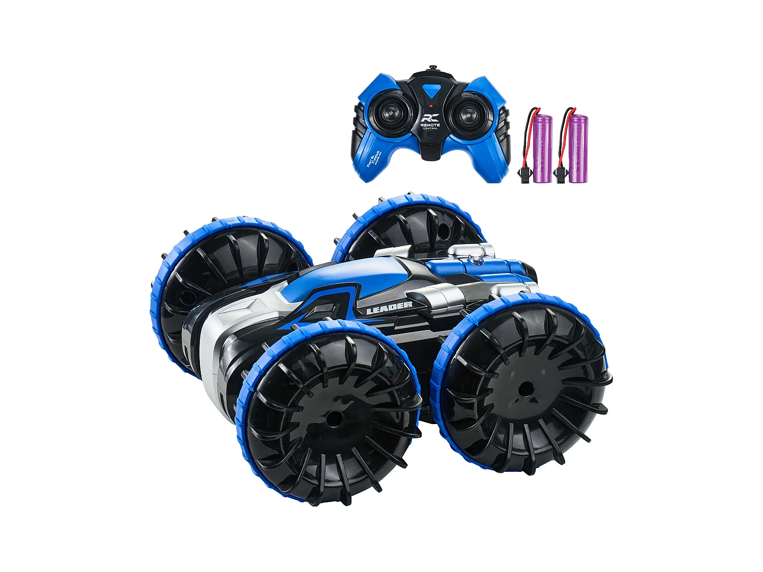 Bateau Télécommandé SucceBuy Amphibie 2,4 GHz 4 Roues Motrices pour Enfants et Adultes Bleu