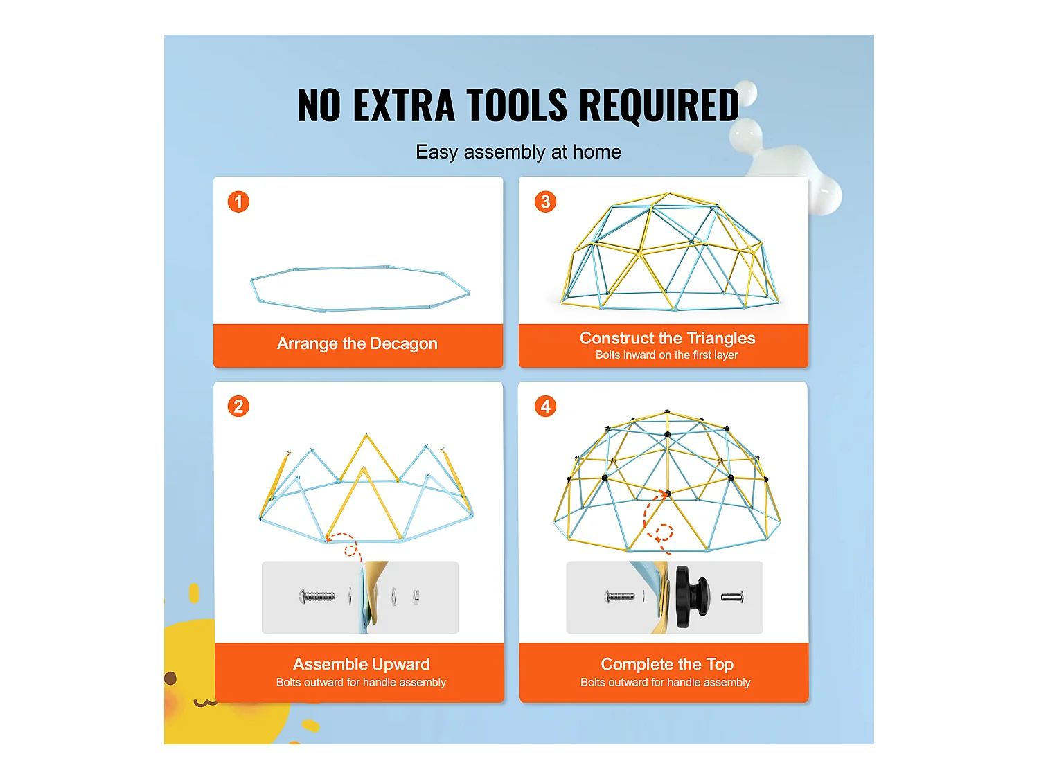 Jaskrawianie SucceBuy Kup do Jaskrawiania wysokości 3 M, Kup Geometryczny, Pokój Zabaw dla Dzieci w Wieku 3–10 Lat