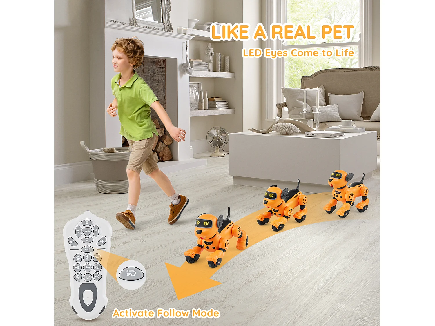 Jouet SucceBuy Jouet Robot Chien RC pour Enfants Programmable Contrôle Tactile et Vocal