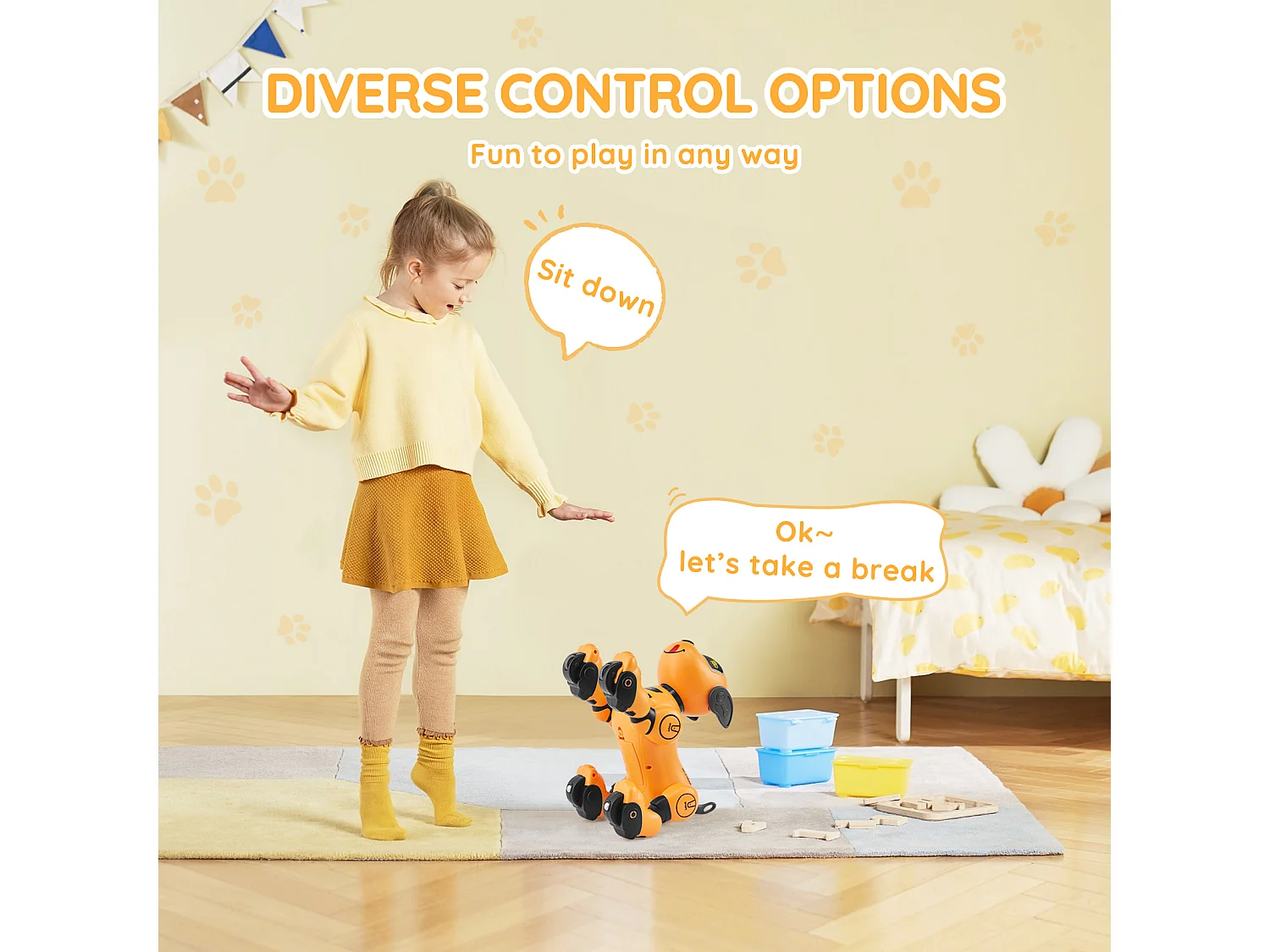 Jouet SucceBuy Jouet Robot Chien RC pour Enfants Programmable Contrôle Tactile et Vocal