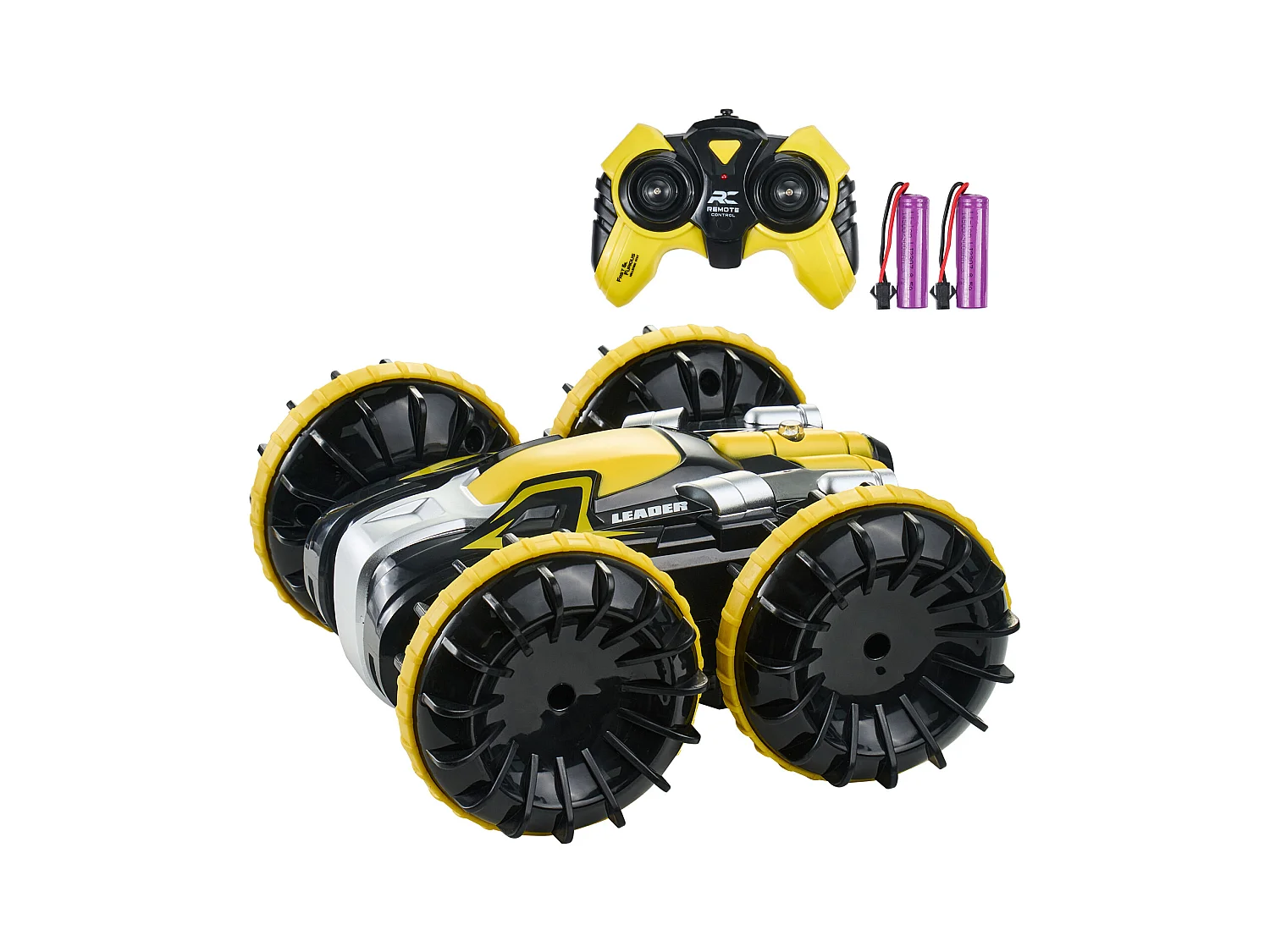 Bateau Télécommandé SucceBuy Amphibie 2,4 GHz 4 Roues Motrices pour Enfants et Adultes Jaune