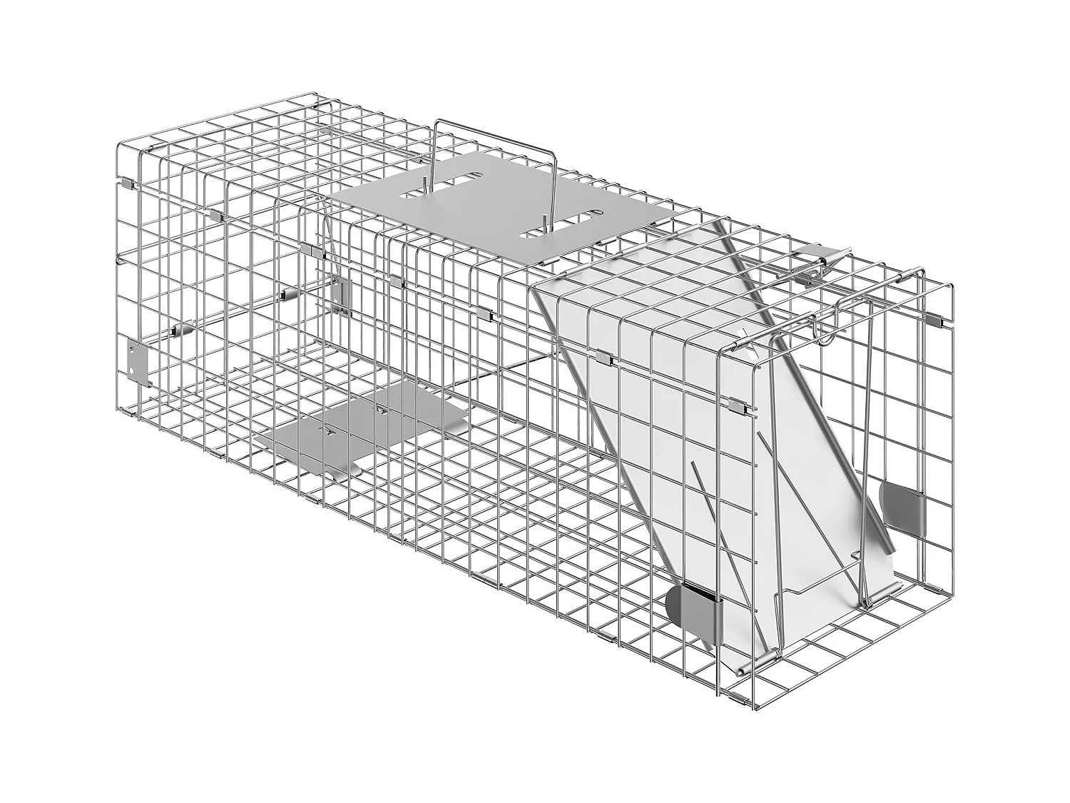 Cage SucceBuy Piège à Cage pour Animaux Vivants 60.96CM X 20.32CM X 20.32CM Piège à Chat Sans Cruauté pour Chats, Écureuils Et Plus