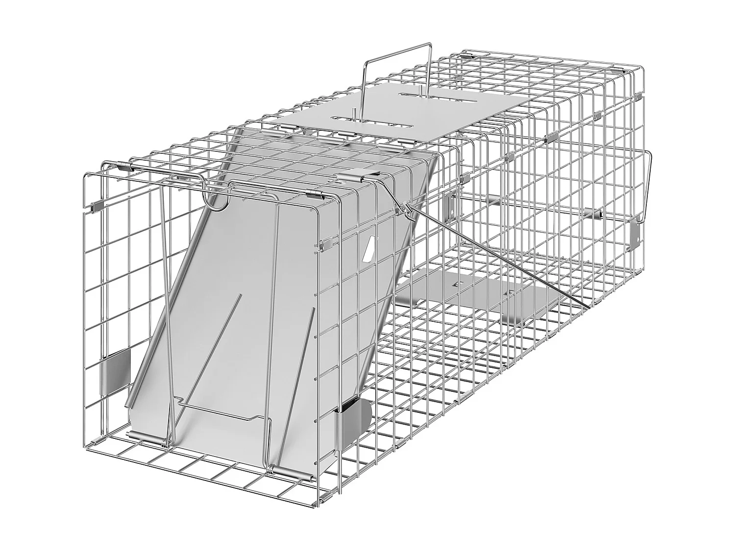 Cage SucceBuy Piège à Cage pour Animaux Vivants 60.96CM X 20.32CM X 20.32CM Piège à Chat Sans Cruauté pour Chats, Écureuils Et Plus