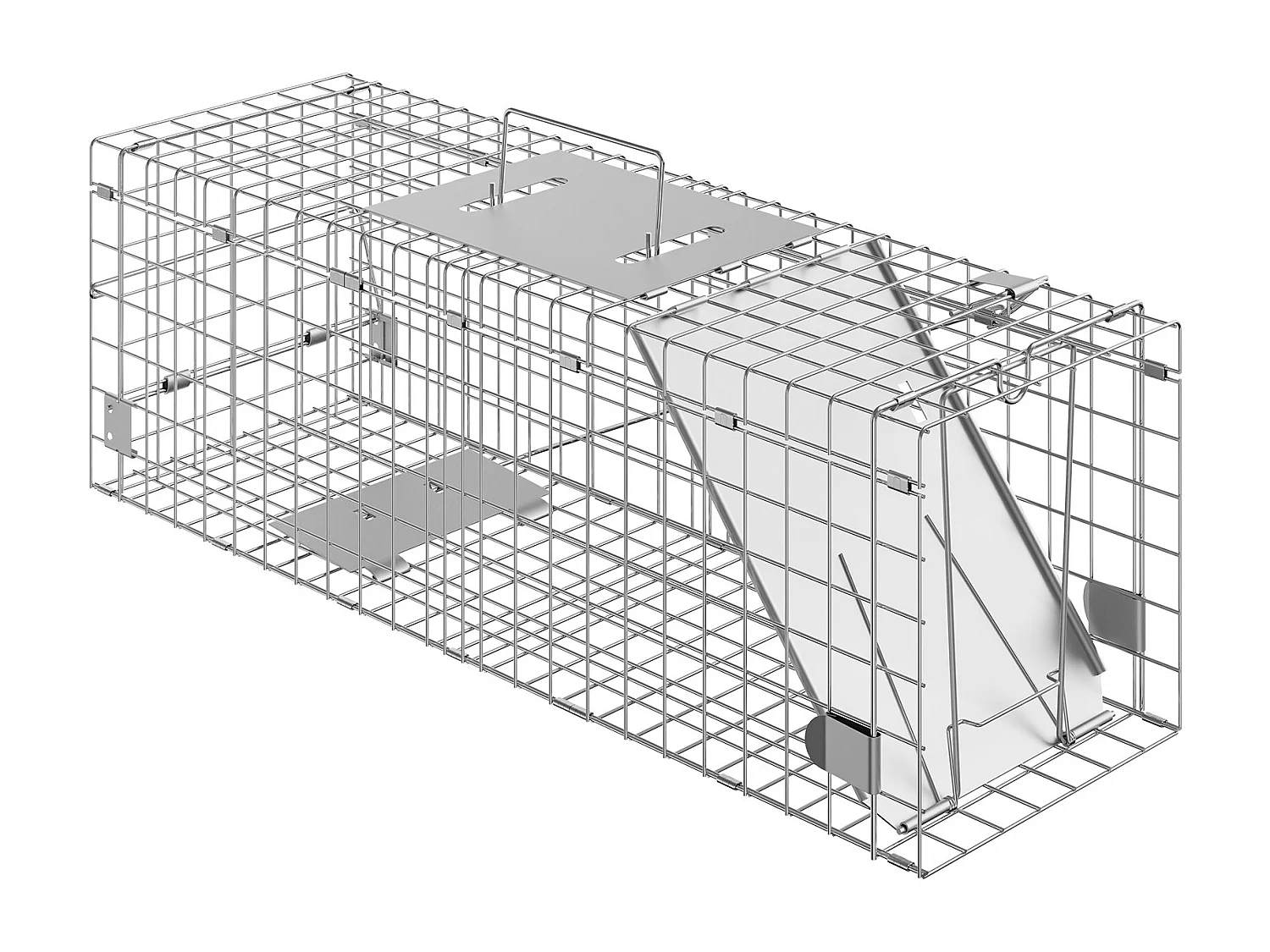 Cage SucceBuy Piège à Cage pour Animaux Vivants 60.96CM X 20.32CM X 20.32CM Piège à Chat Sans Cruauté pour Chats, Écureuils Et Plus