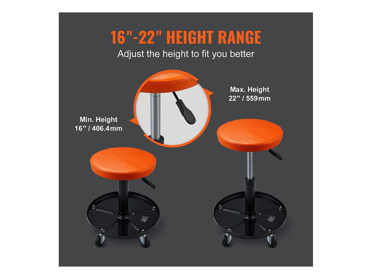 Warsztatowy SucceBuy Stołek Regulowany do Raczkowania dla Mechaników Tacka na Narzędzia do Warsztatu Garażowego