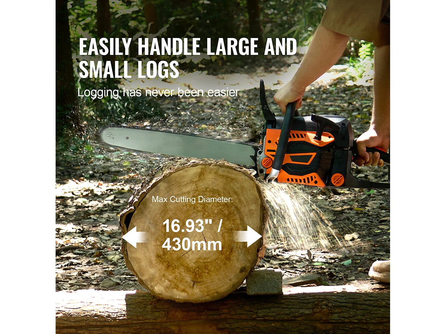 Tronçonneuse à Essence 52CC 45.7cm SucceBuy, Coupe-Bois à Essence