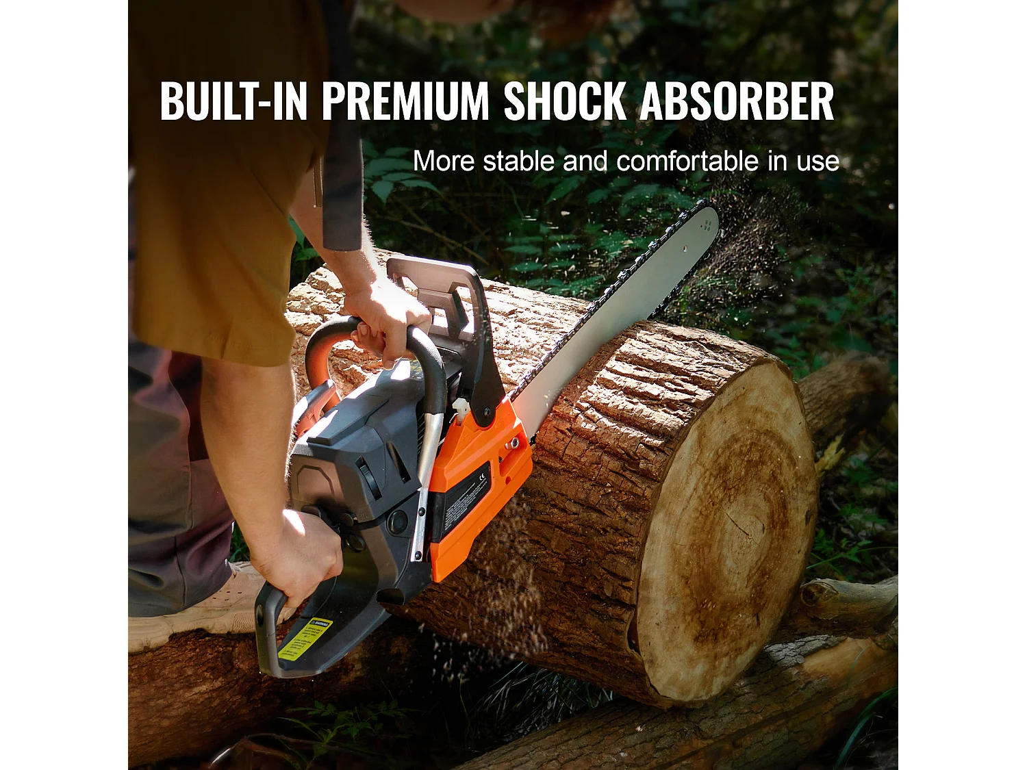 Tronçonneuse à Essence 52CC 45.7cm SucceBuy, Coupe-Bois à Essence