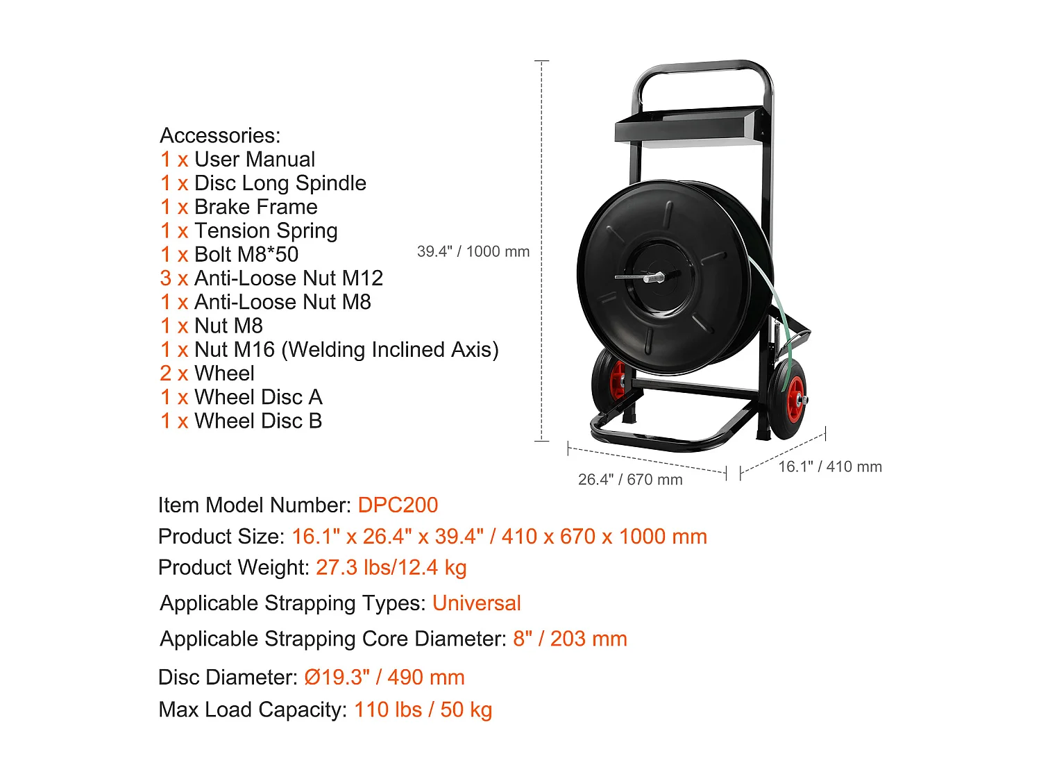 Herramientas de Atadura SucceBuy Banding, Núcleo de 20,32 cm, Distribuidor Robusto PET/PP/Fibra, Azul