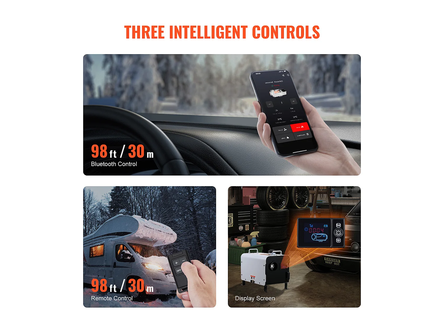 Riscaldatore d'Aria Diesel SucceBuy 8KW 12V/24V Bluetooth APP, Telecomando per Esterni