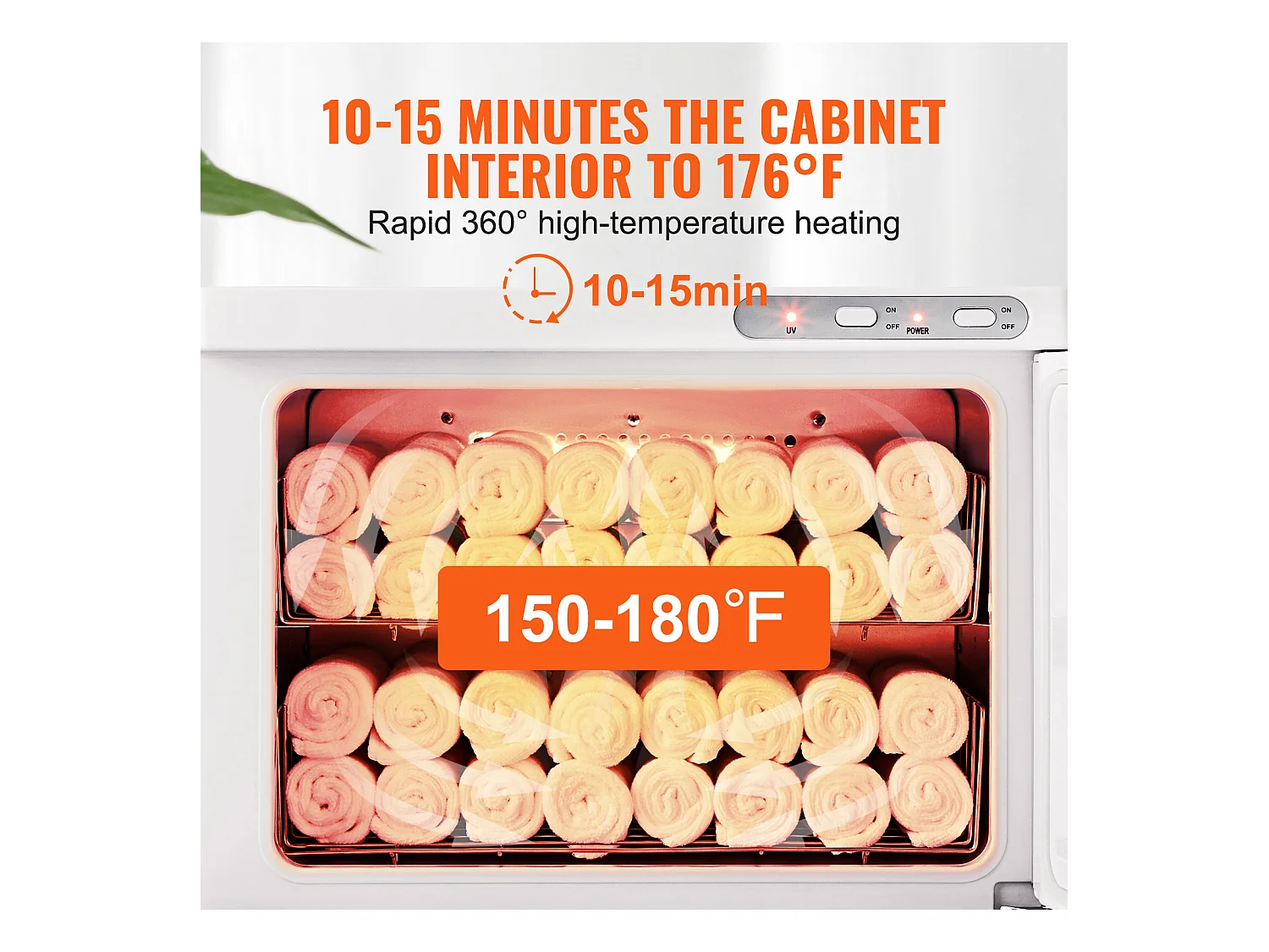 Sèche Serviettes SucceBuy Chauffant 23 L Avec 2 Supports en Acier Inoxydable, Contenir 50 à 60 Serviettes