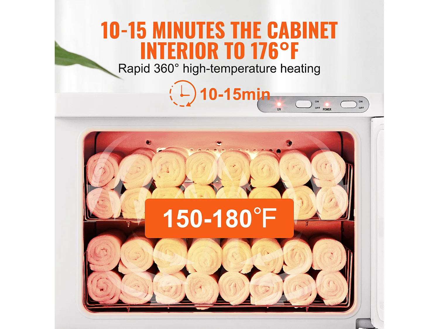 Sèche Serviettes SucceBuy Chauffant 23 L Avec 2 Supports en Acier Inoxydable, Contenir 50 à 60 Serviettes