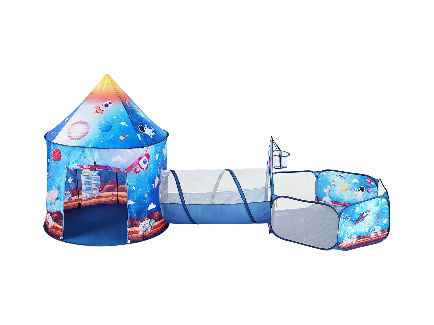 Tente de Jeu et Tunnel SucceBuy Blue Rocket pour Enfants, Cadeau pour les Tout-Petits Garçons et Filles