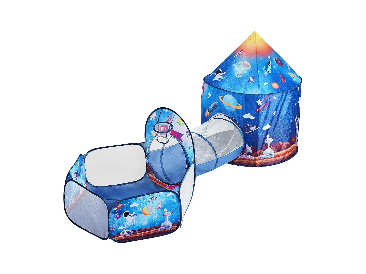 Tente de Jeu et Tunnel SucceBuy Blue Rocket pour Enfants, Cadeau pour les Tout-Petits Garçons et Filles