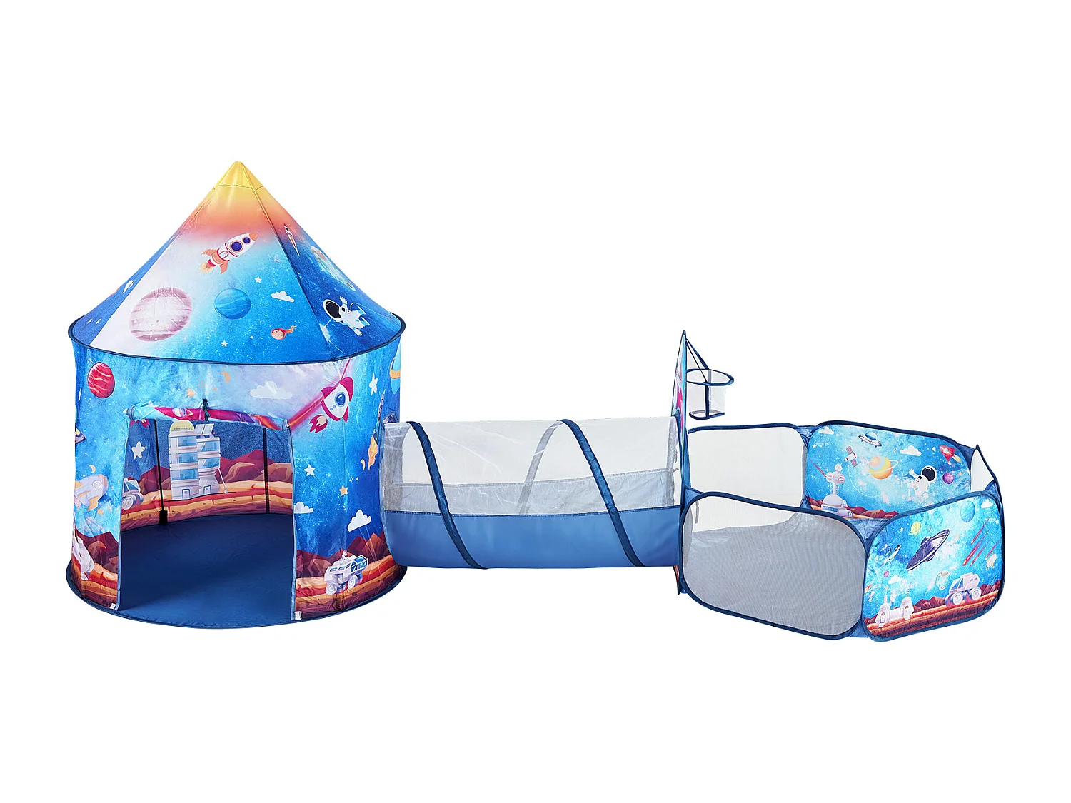 Tente de Jeu et Tunnel SucceBuy Blue Rocket pour Enfants, Cadeau pour les Tout-Petits Garçons et Filles