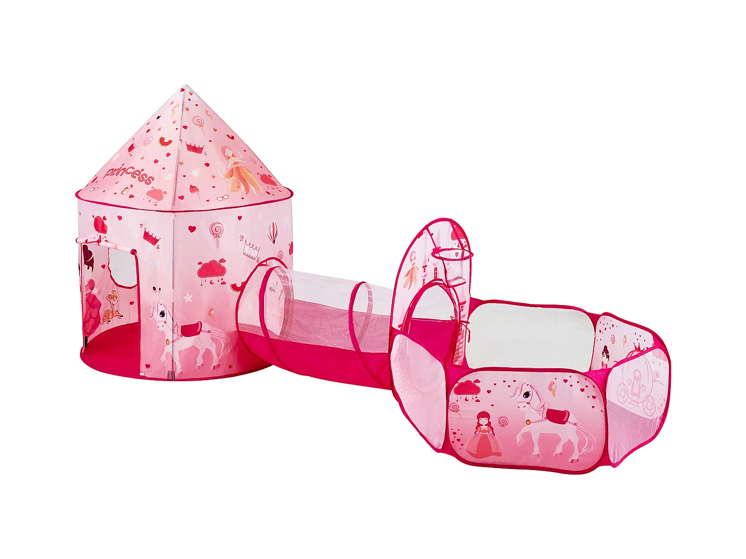 Tente SucceBuy Ensemble de Tente de Jeu et Tunnel Pop-Up pour Filles Princess avec étui de transport