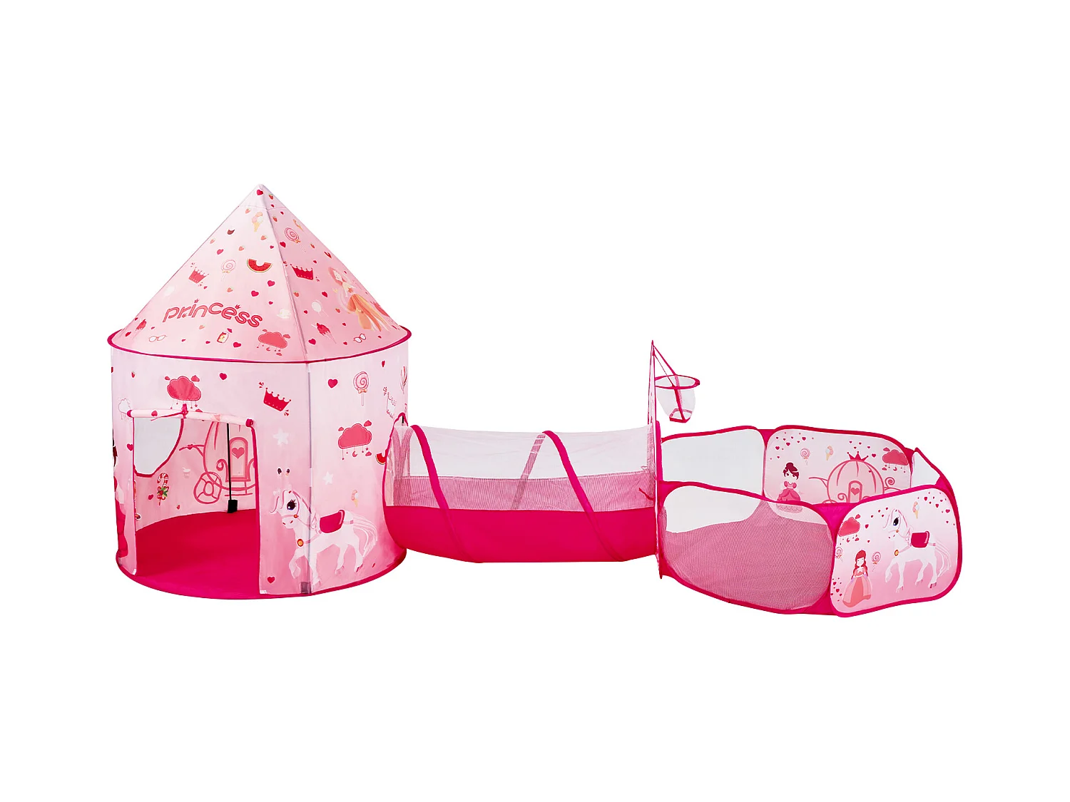 Tente SucceBuy Ensemble de Tente de Jeu et Tunnel Pop-Up pour Filles Princess avec étui de transport