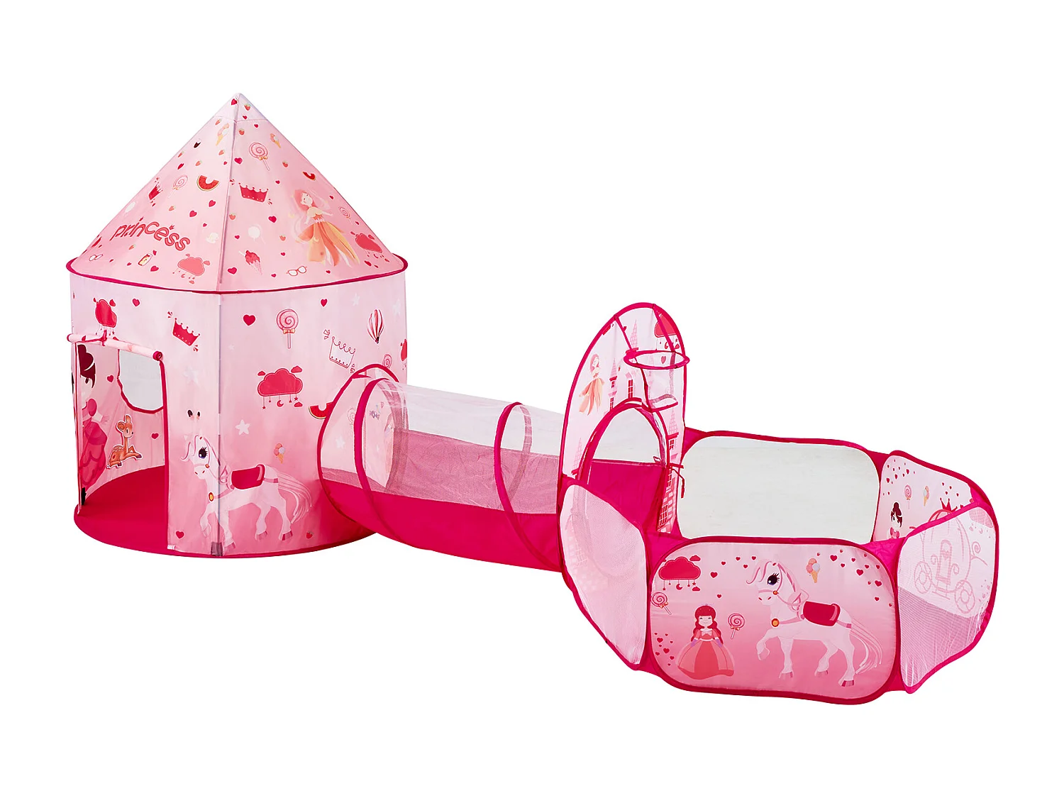 Tente SucceBuy Ensemble de Tente de Jeu et Tunnel Pop-Up pour Filles Princess avec étui de transport