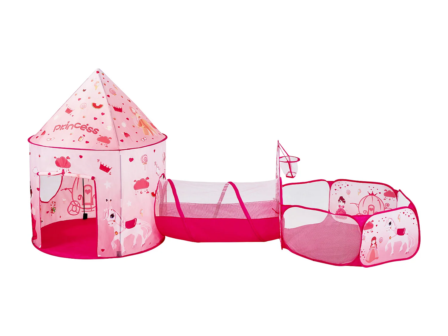 Tente SucceBuy Ensemble de Tente de Jeu et Tunnel Pop-Up pour Filles Princess avec étui de transport