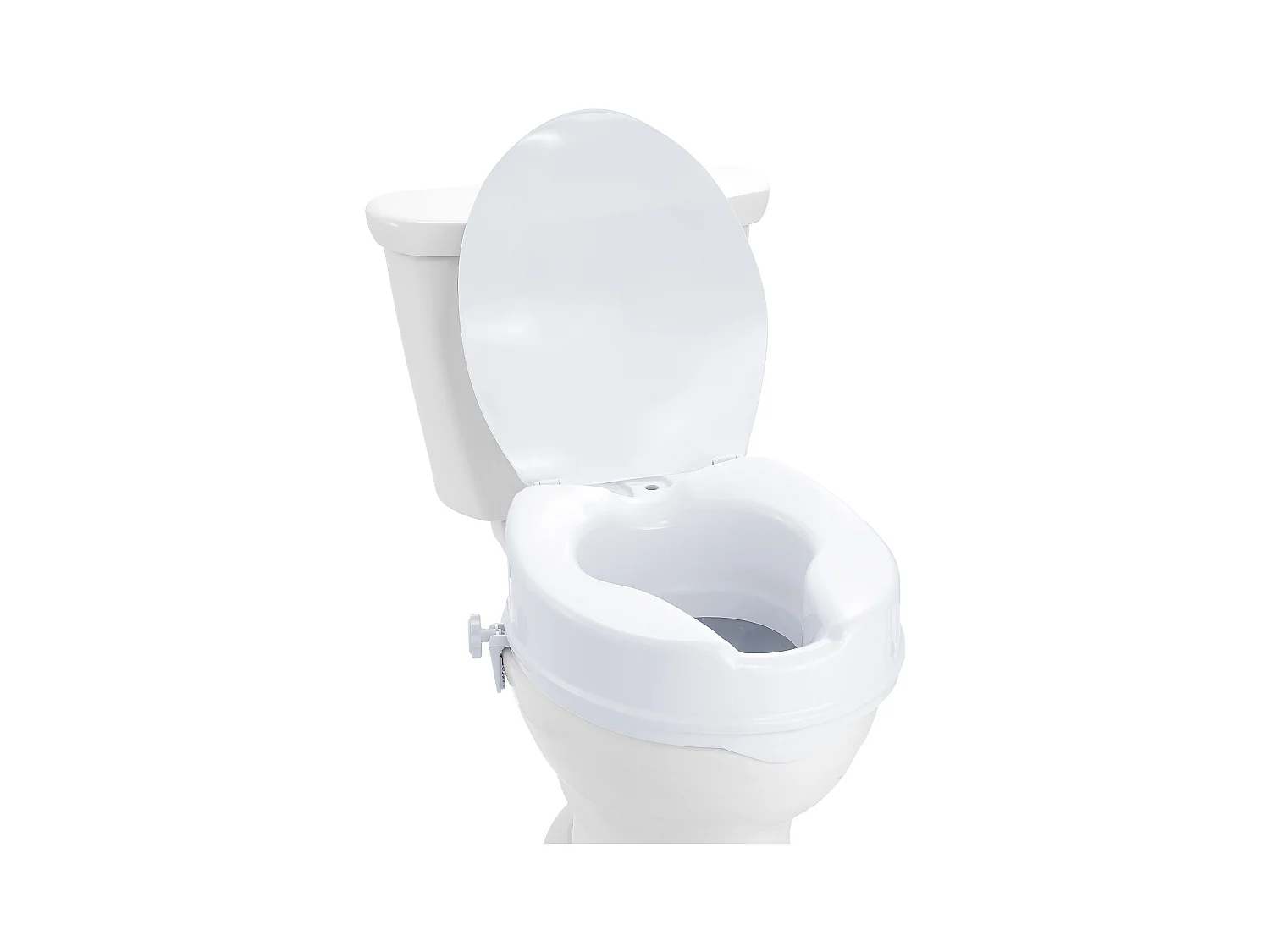 Abatente WC SucceBuy Assento de Toalete Elevado de 10.16CM, Capacidade de 136KG, Elevador de Toalete Universal, Branco