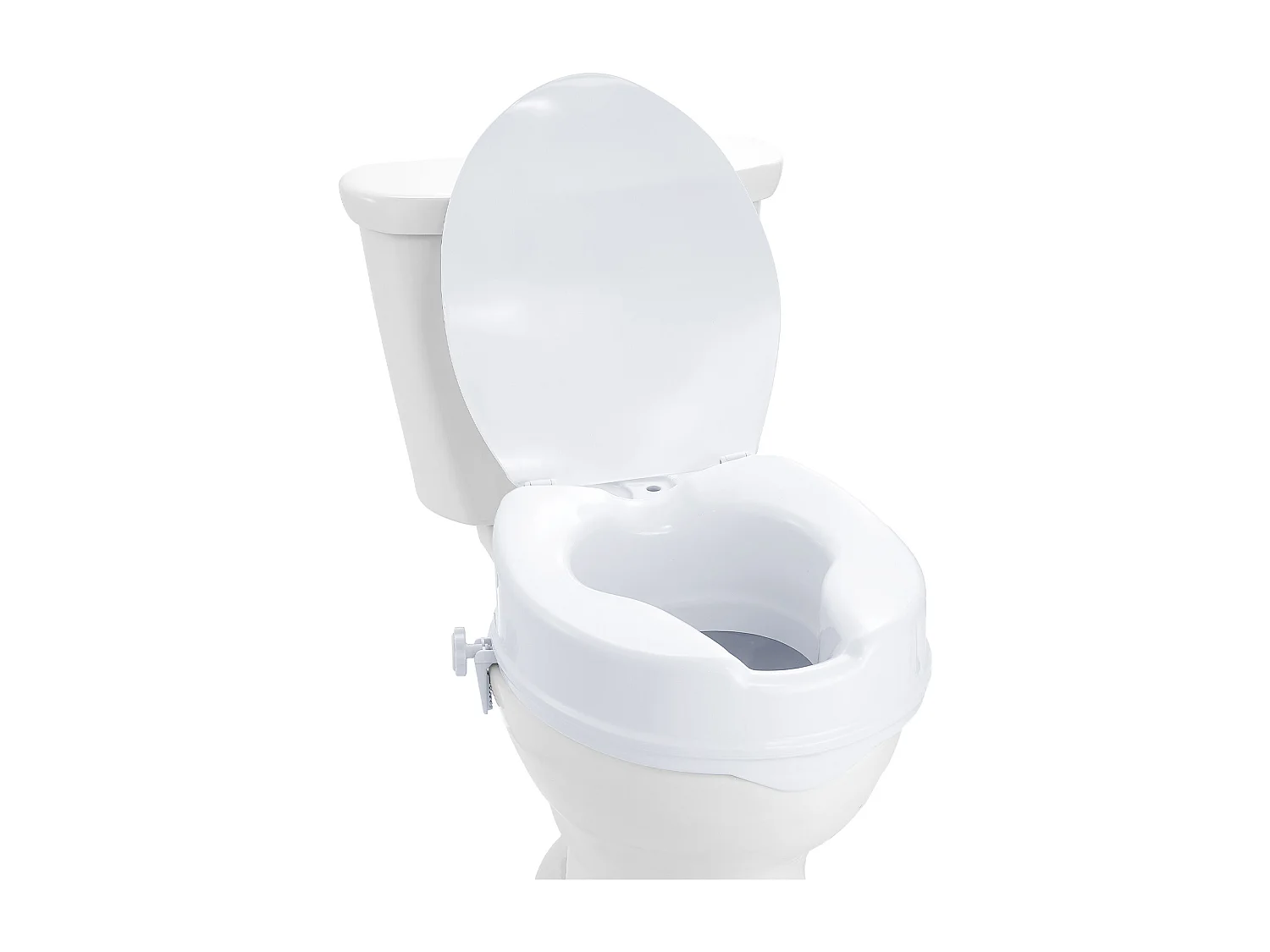 Abattant WC SucceBuy Siège de Toilette Surélevé de 10.16CM, Capacité de 136KG, Rehausseur de Toilette Universel, Blanc