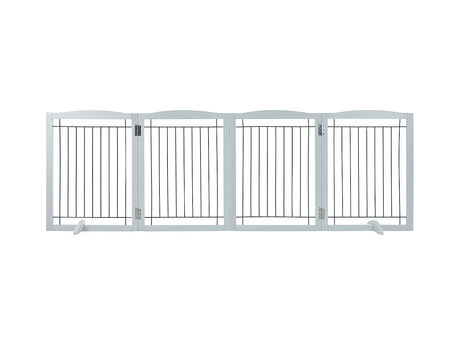 Barrière de Sécurité pour Chien Pliable SucceBuy, 81 x 245cm，Autoportante , pour Passages Larges et Étroits, Utilisation Intérieure, Blanc