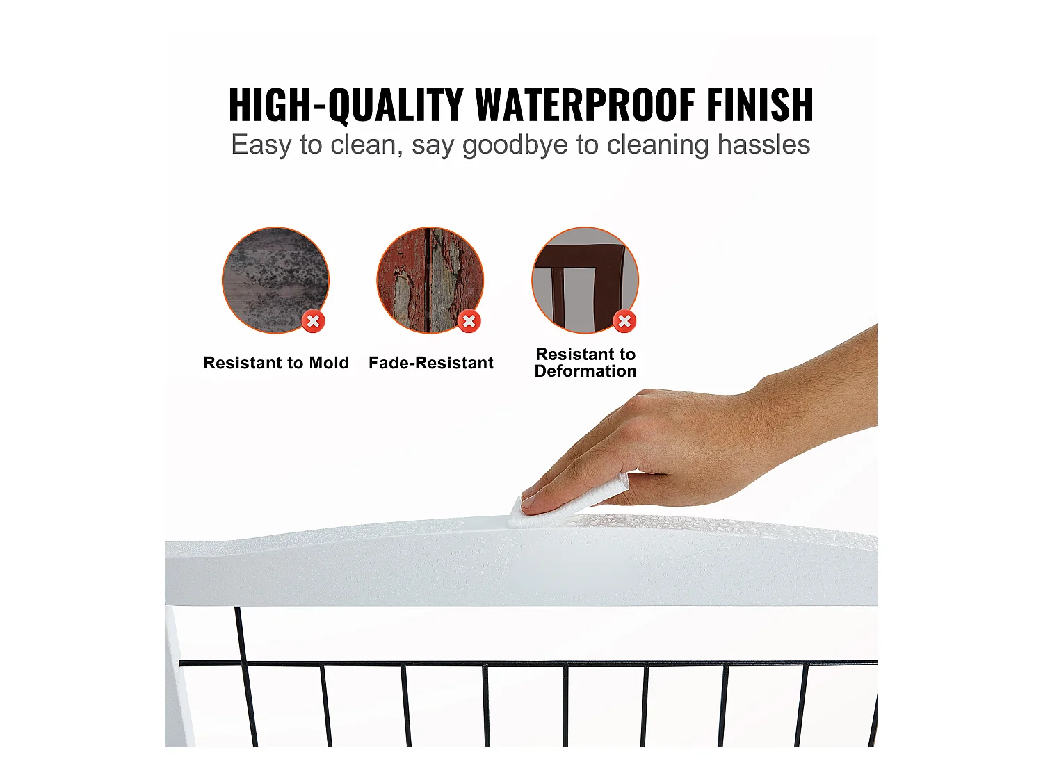 Barrière de Sécurité pour Chien Pliable SucceBuy, 81 x 245cm，Autoportante , pour Passages Larges et Étroits, Utilisation Intérieure, Blanc