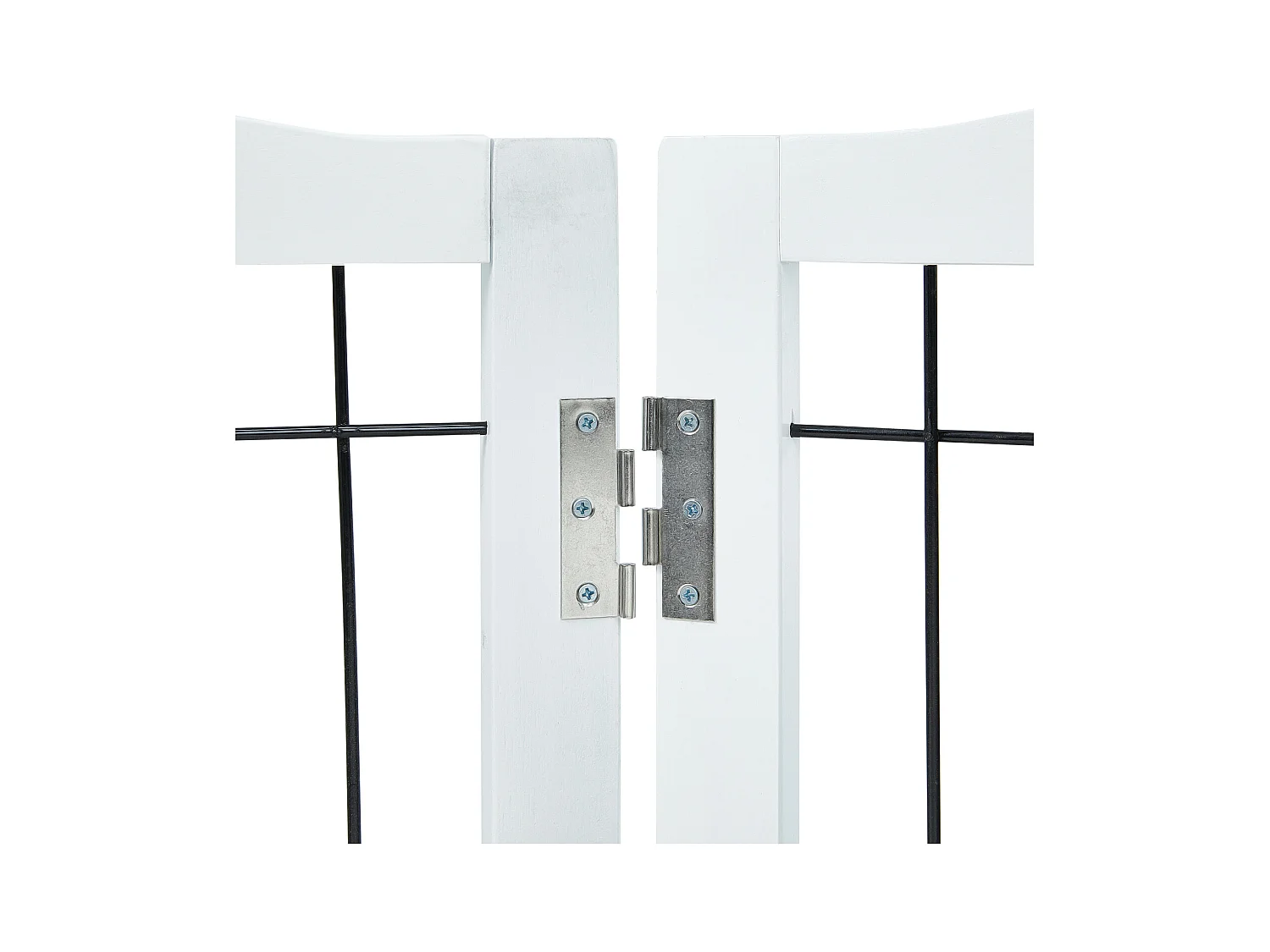 Barrière de Sécurité pour Chien Pliable SucceBuy, 81 x 245cm，Autoportante , pour Passages Larges et Étroits, Utilisation Intérieure, Blanc