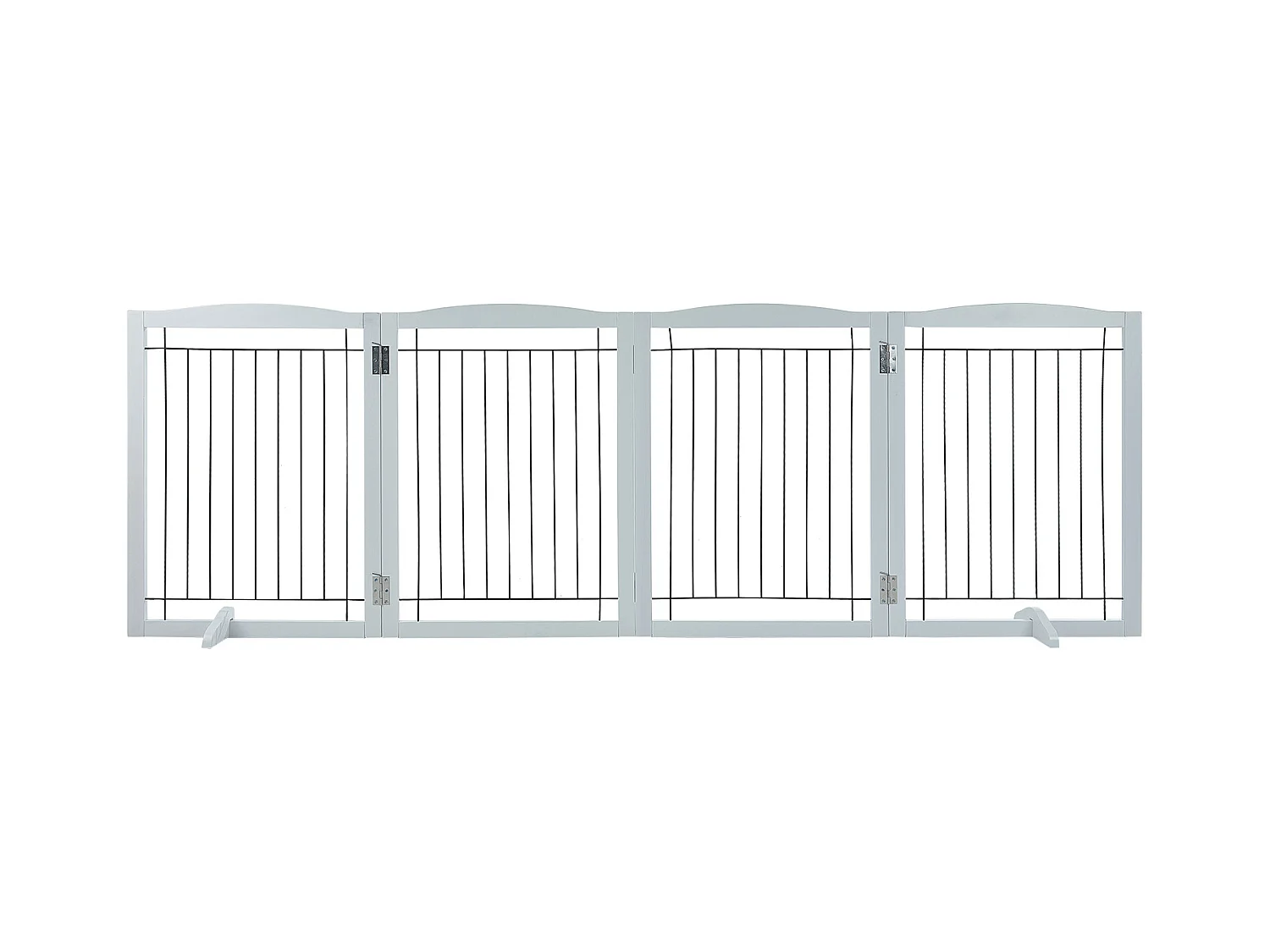 Barrière de Sécurité pour Chien Pliable SucceBuy, 81 x 245cm，Autoportante , pour Passages Larges et Étroits, Utilisation Intérieure, Blanc