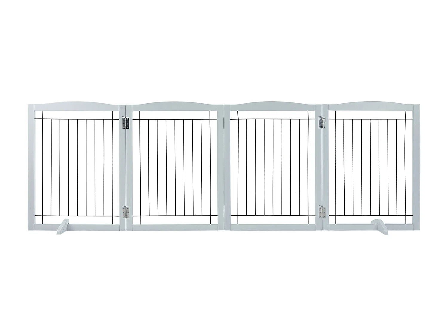 Barrière de Sécurité pour Chien Pliable SucceBuy, 81 x 245cm，Autoportante , pour Passages Larges et Étroits, Utilisation Intérieure, Blanc