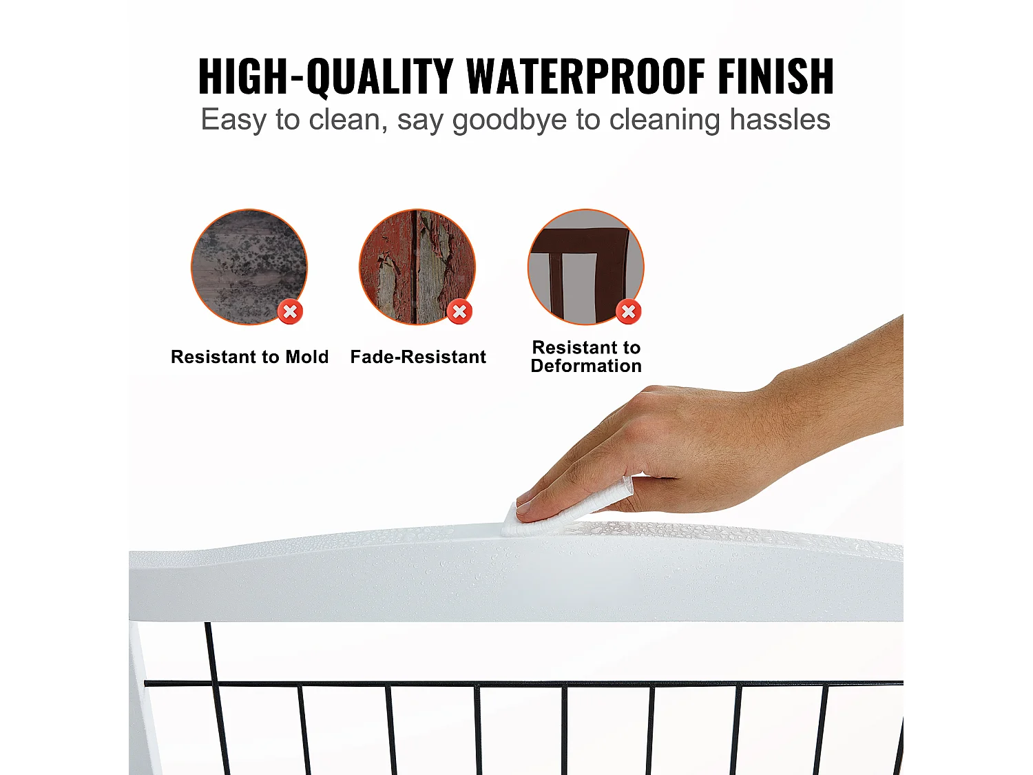 Barrière de Sécurité pour Chien Pliable SucceBuy, 81 x 245cm，Autoportante , pour Passages Larges et Étroits, Utilisation Intérieure, Blanc