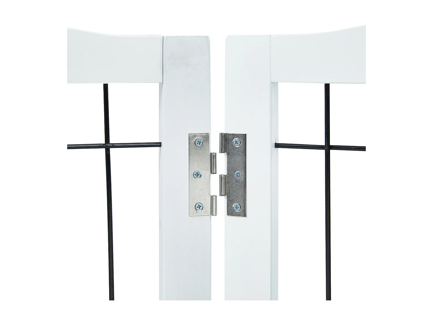 Barrière de Sécurité pour Chien Pliable SucceBuy, 81 x 245cm，Autoportante , pour Passages Larges et Étroits, Utilisation Intérieure, Blanc