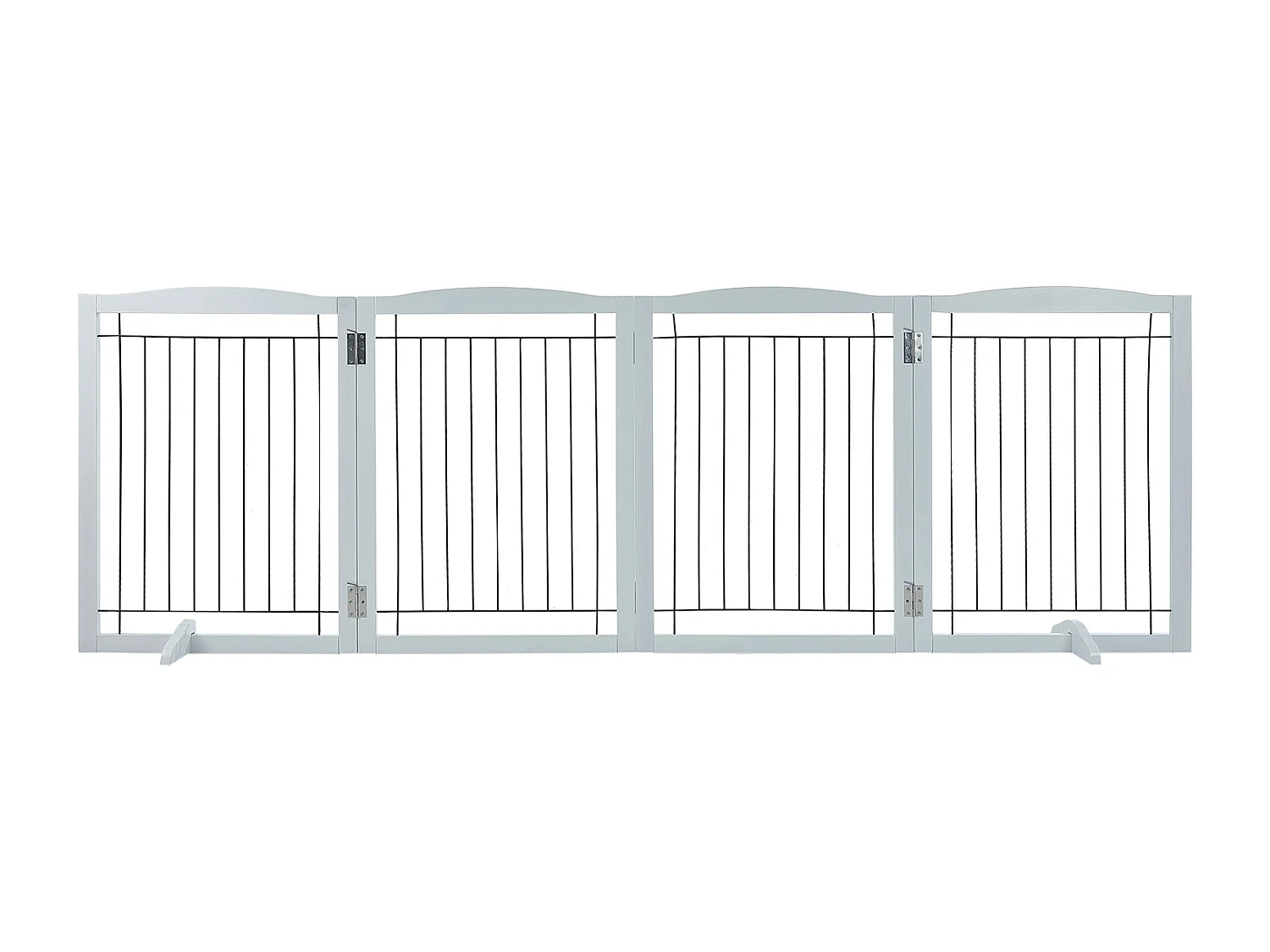 Barrière de Sécurité pour Chien Pliable SucceBuy, 81 x 245cm，Autoportante , pour Passages Larges et Étroits, Utilisation Intérieure, Blanc