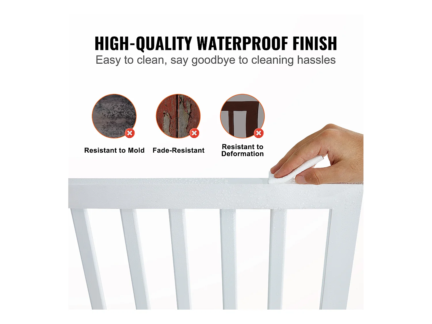 Puerta Plegable para Perros SucceBuy 61 x 152cm, Barrera para Mascotas,  para Pasillos Anchos y Estrechos, Uso en Interiores, Blanco