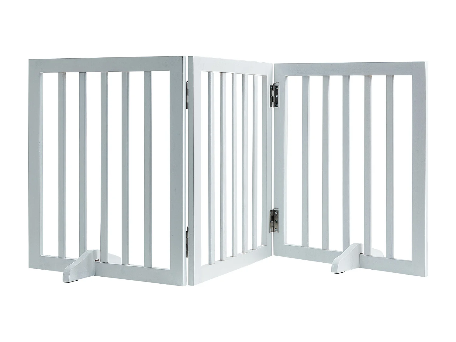 Faltbares, Freistehendes Hundetor SucceBuy,61 x 152cm, Haustiergitter,  für Breite und Enge Durchgänge, Verwendung im Innenbereich, Weiß