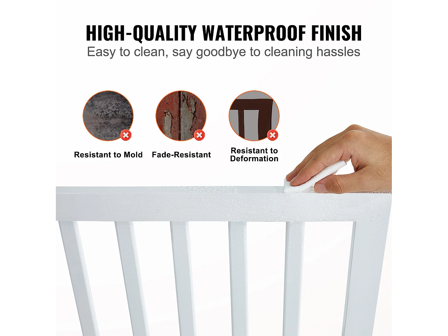 Faltbares, Freistehendes Hundetor SucceBuy,61 x 152cm, Haustiergitter,  für Breite und Enge Durchgänge, Verwendung im Innenbereich, Weiß