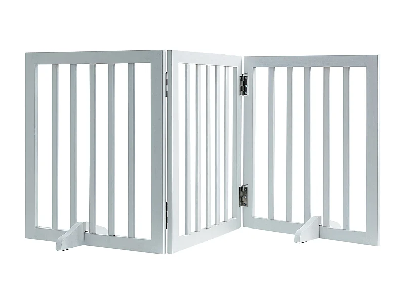 Faltbares, Freistehendes Hundetor SucceBuy,61 x 152cm, Haustiergitter,  für Breite und Enge Durchgänge, Verwendung im Innenbereich, Weiß